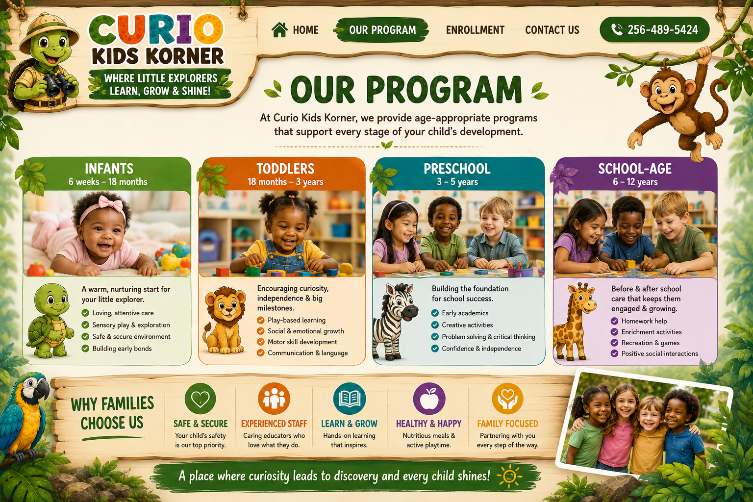 Curio Kids Korner program page artwork